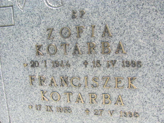 Franciszek Kotarba 1935 Mogilany - Grobonet - Wyszukiwarka osób pochowanych